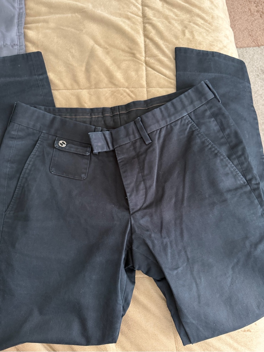 Gucci Men's Dark Navy Casual Chino Pants